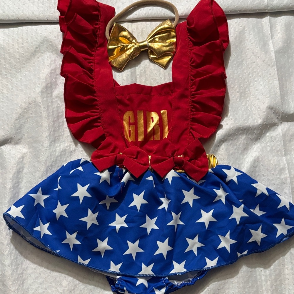 Red and Blue Starry Kids Costume